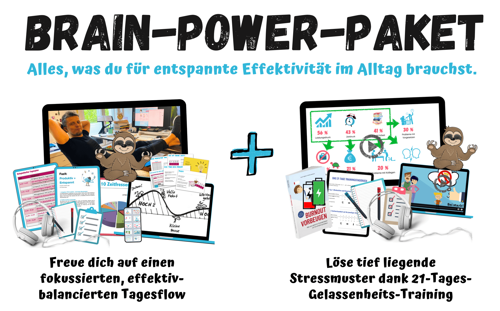 Zeitmanagement Stressmanagement Work-Life-Balance Seminar Kurs Vortrag - Brain Power Paket1